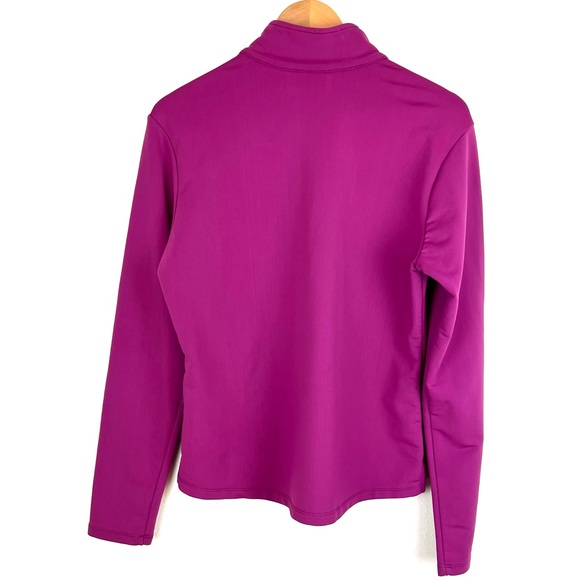 Athleta Cozy Long Sleeve pullover Fuchsia Pink Zipper Collar Workout Sweater - Picture 3 of 4